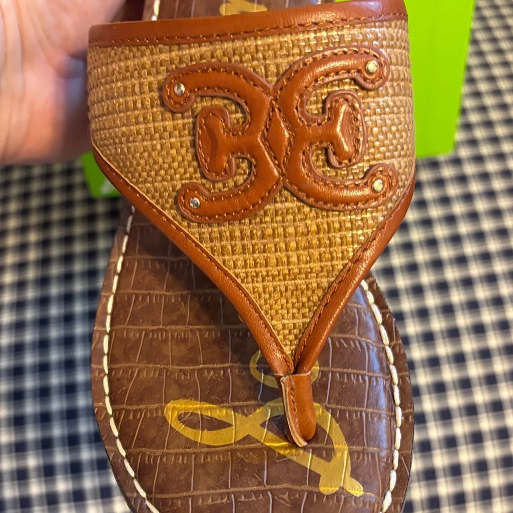 Sam Edelman Ruth Wedge Tan and Brown Slide Sandals - Picture 4 of 10